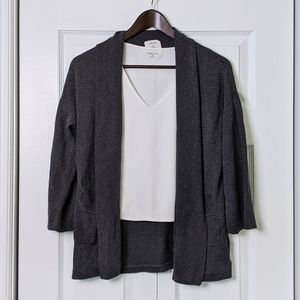 Aritzia Dark Grey Woven Cardigan